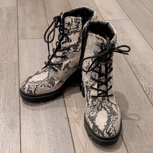 Women's Snake Print Ankle Boots Madden Girl